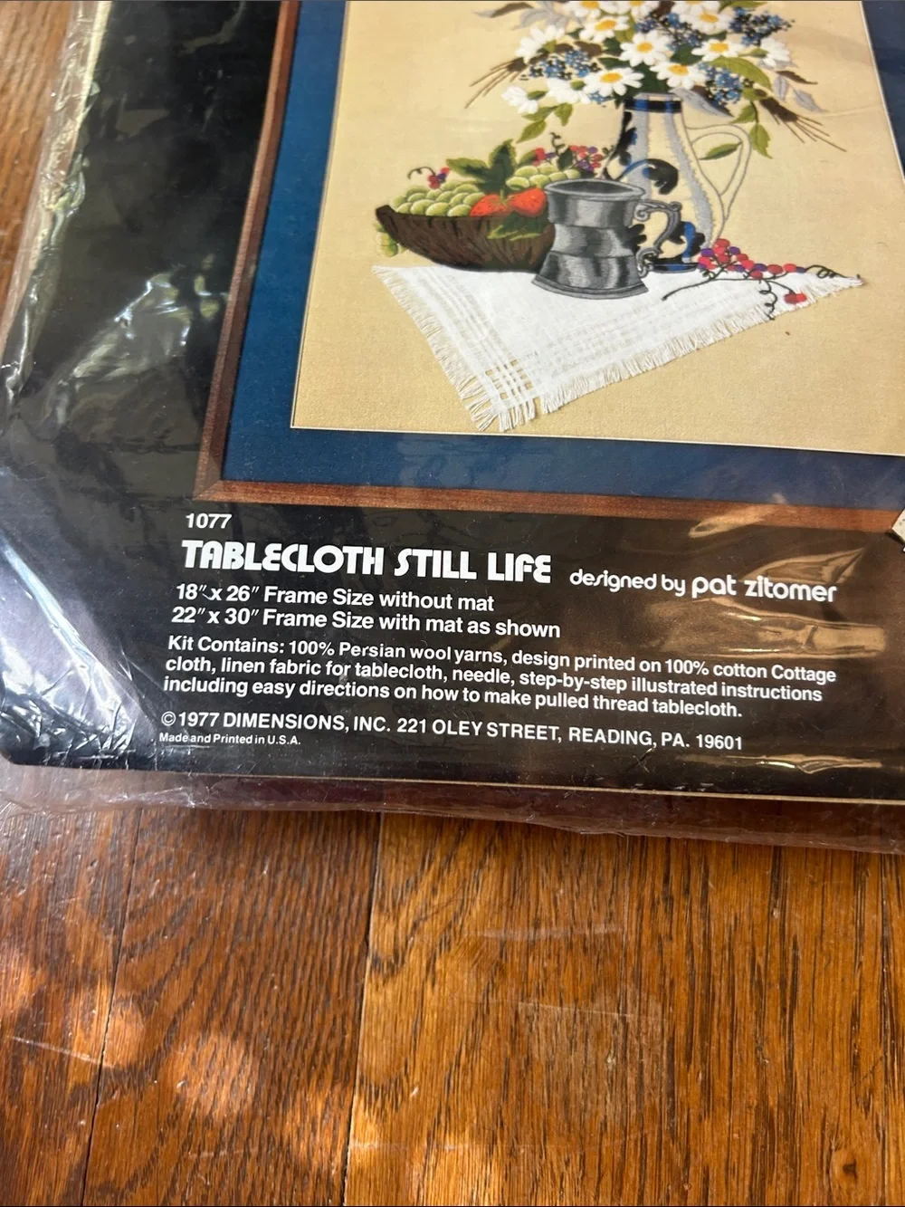 Vintage Crewel Still Life Wall Art NEW never opened